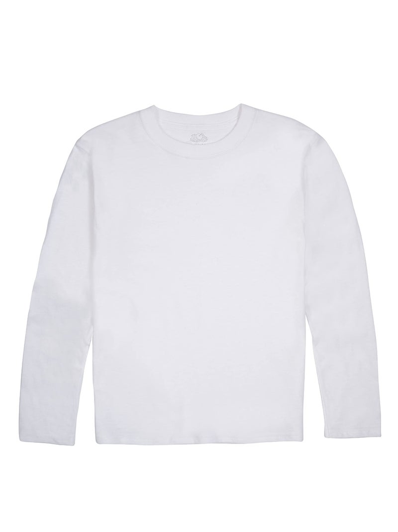 Fruit Of The Loom Boys Tag-free Cotton Tees (Assorted Color Multipacks) T-Shirt, Long Sleeve - 2 Pack - White/Black, Large US - Image 4